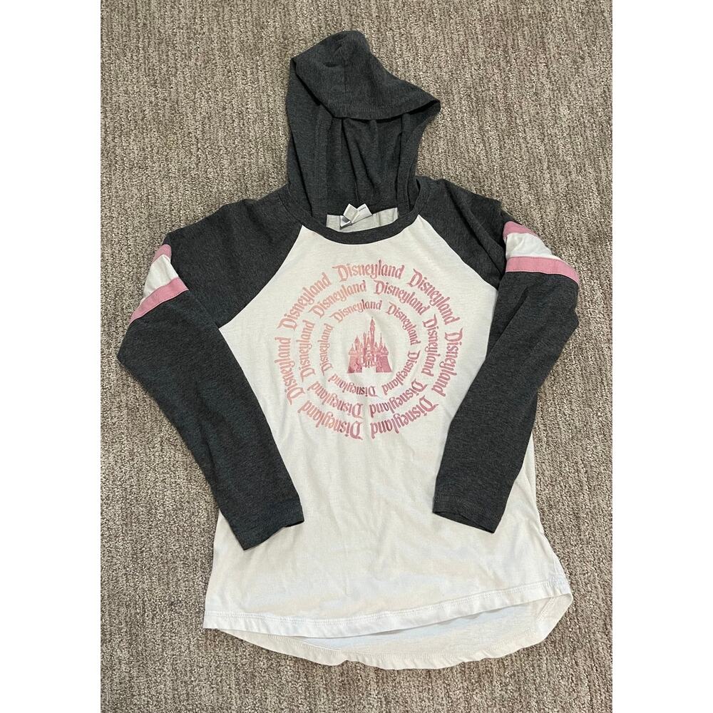 Walt Disney World Hooded Tee XS – Pink & Gray Raglan Sleeves